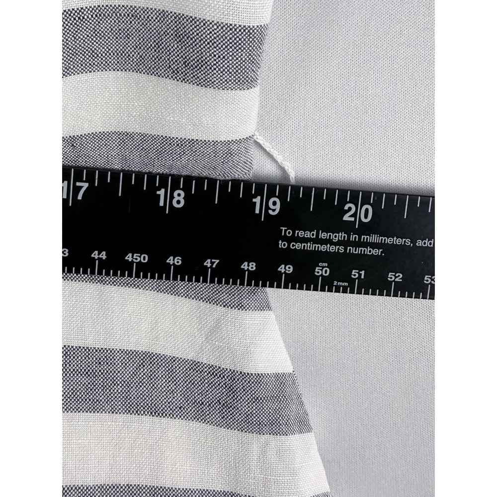 Nine West Womens 14 Dress Blazer Suit Set Grey White Stripe Linen Blend Tie Cuff - Picture 8 of 13